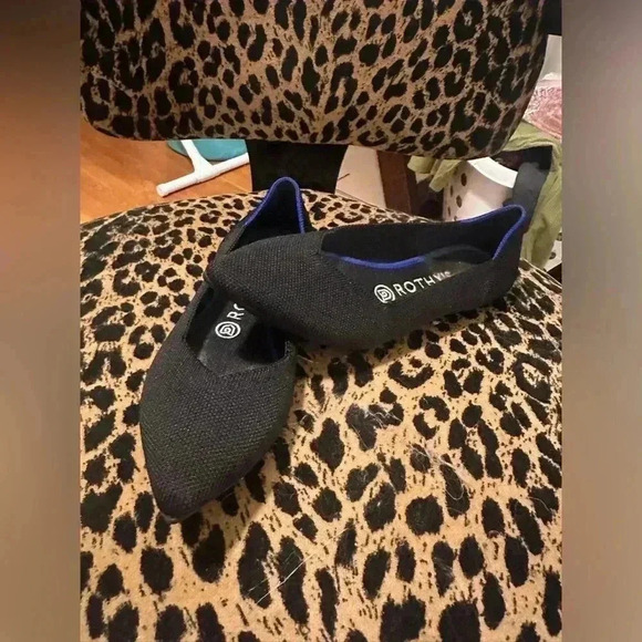 Rothy's Black Blue Pointed Toe Ballet Flats 7.5 - Picture 4 of 8